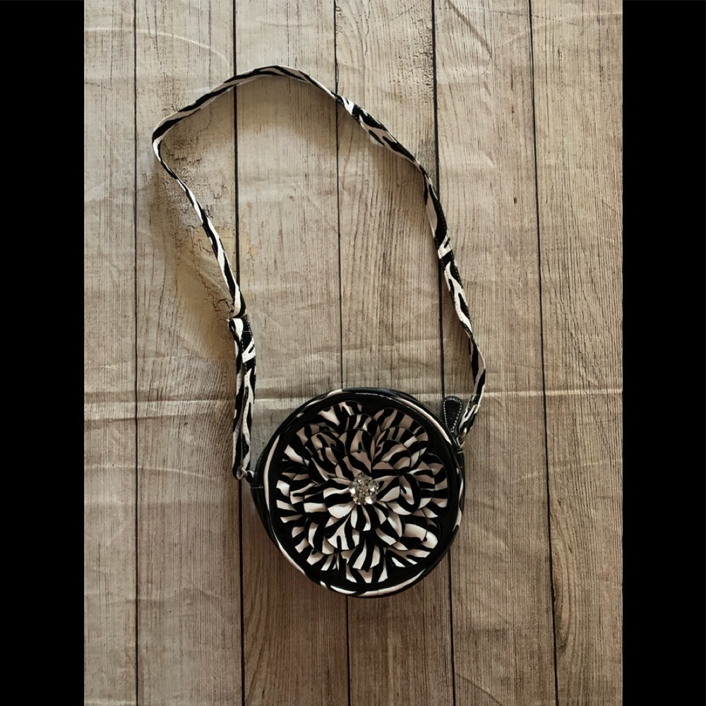 black and white purse